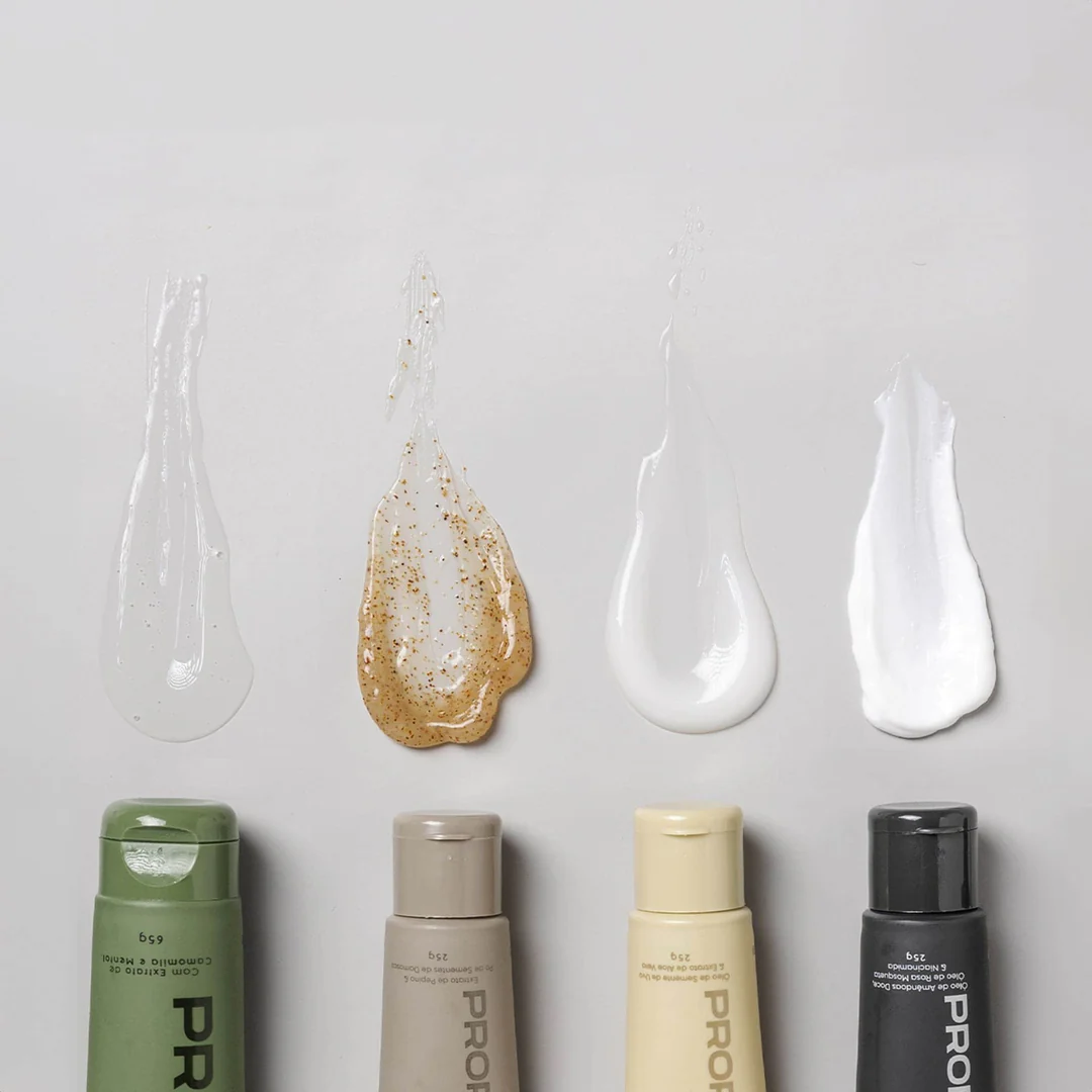 Textura dos produtos de cuidado facial