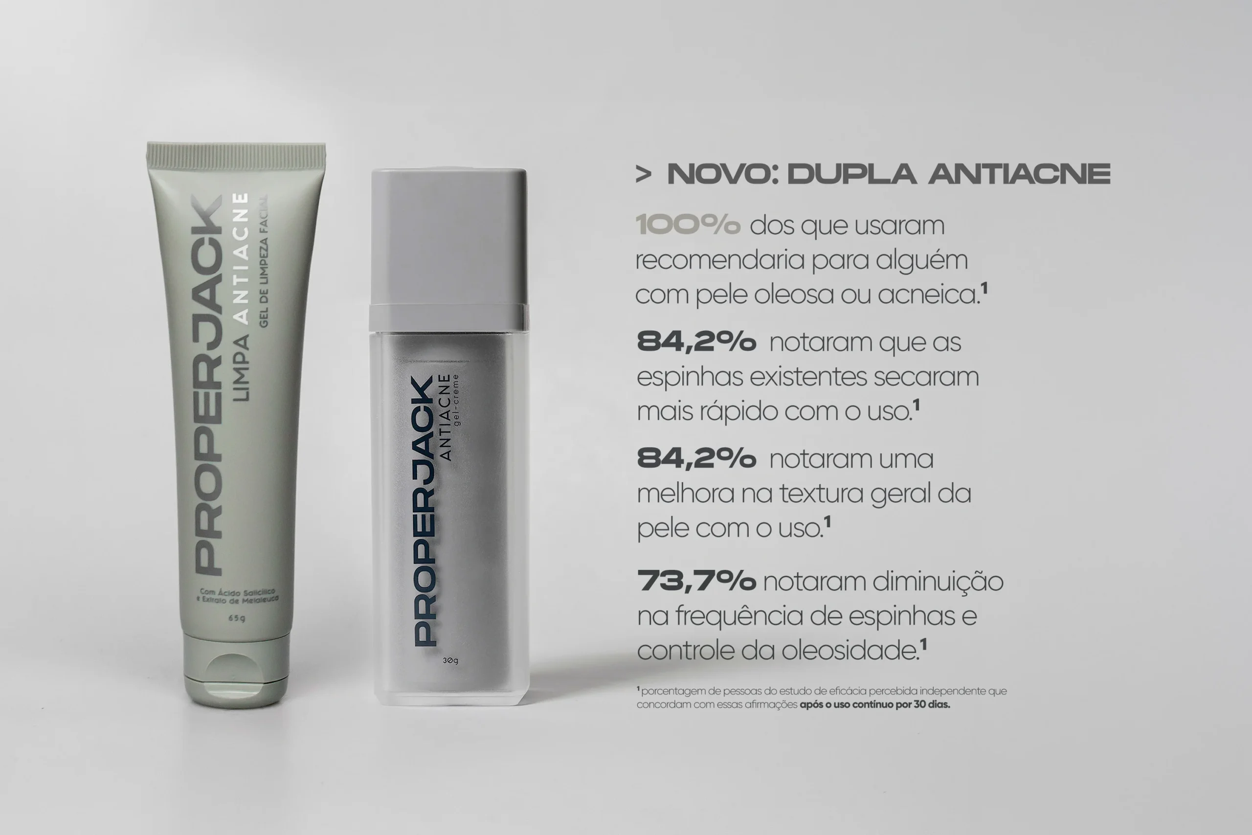 Dupla antiacne que ajuda a controlar a oleosidade e tratar acne na pele masculina