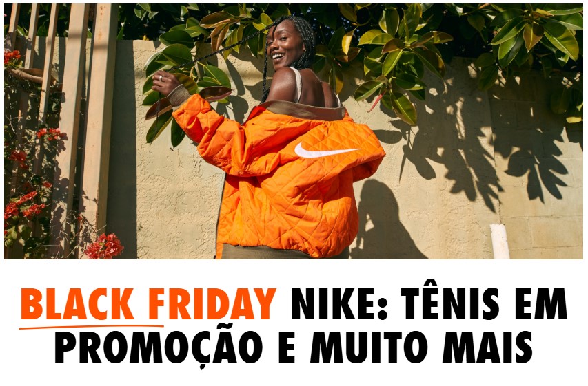 Descontos progressivos na Black Friday Nike.