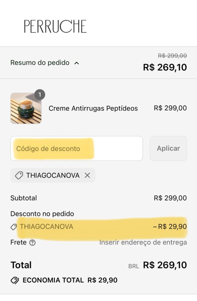 Cupom de desconto THIAGOCANOVA 10% OFF