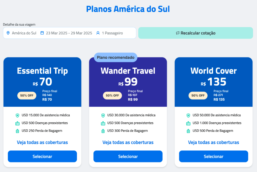 Planos para América do Sul Assist 365
