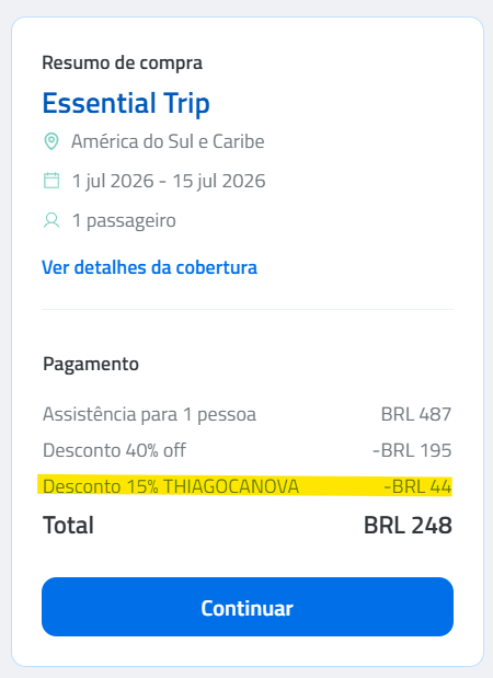 Cupom de desconto Assist 365 THIAGOCANOVA 15% off