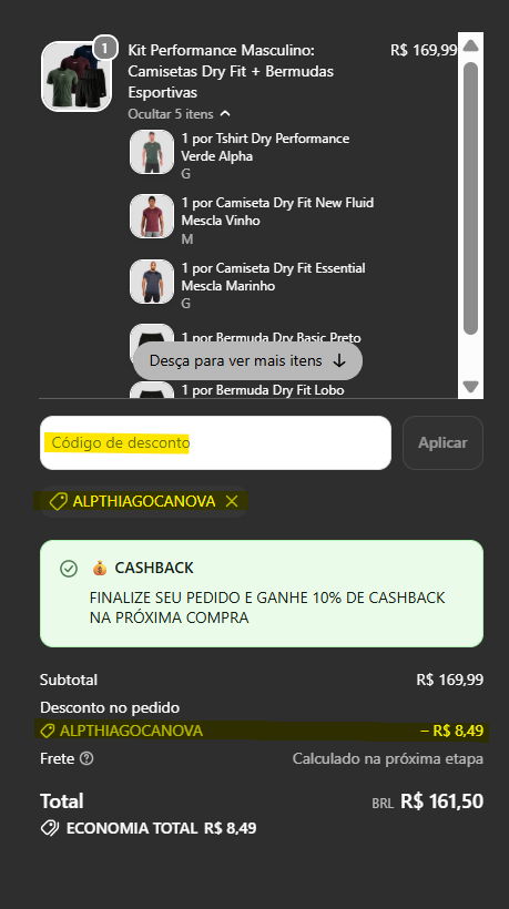 Alpha Co cupom de desconto extra