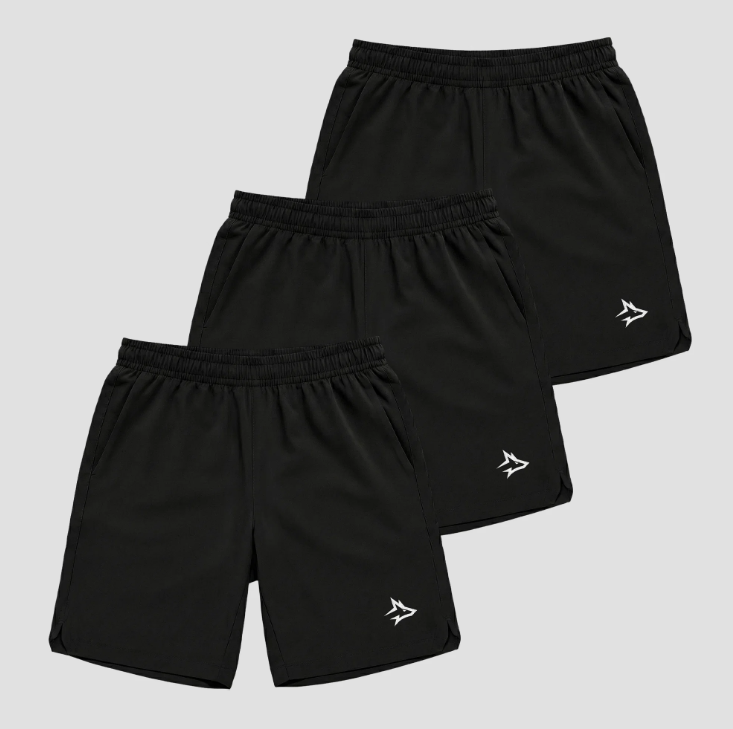Bermudas Pretas Dry Lobo com design aerodinâmico pensado para o máximo desempenho.
