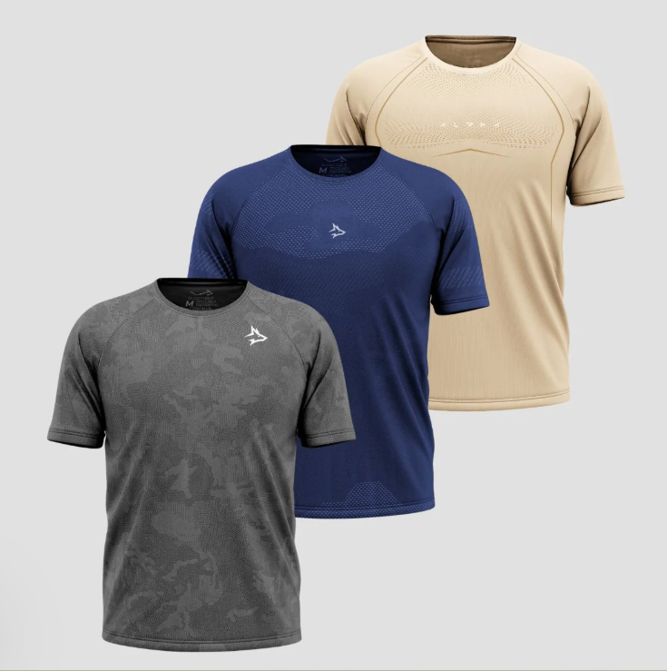 Kit 3 Camisetas Apex: Estilo & Movimento com desconto