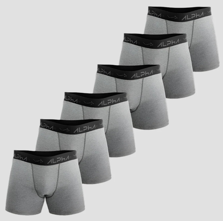 Kit com 6 cuecas boxer em 96% Algodão + 4% Elastano 