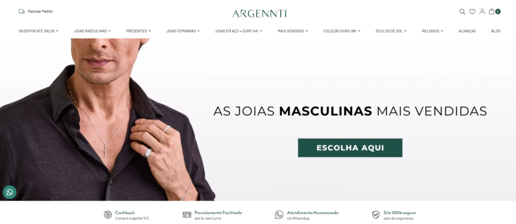 Argennti site oficial com desconto extra com o cupom THIAGO411 - melhor cupom Argennti