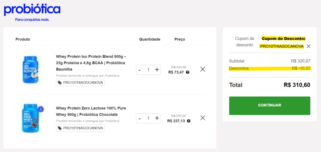 Probiótica cupom de desconto extra