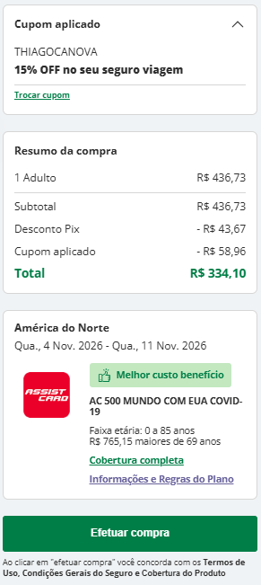 Aproveite um desconto exclusivo e garanta seu seguro viagem com 15% acumulativo com as promoções do site Seguros Promo.
