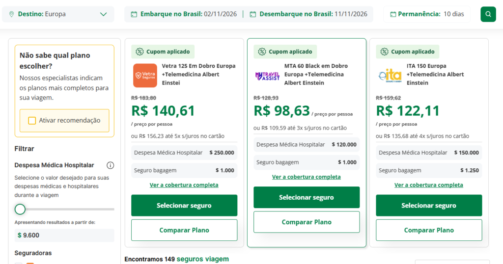 Cote agora mesmo seu seguro viagem para a Europa com desconto THIAGOCANOVA.
