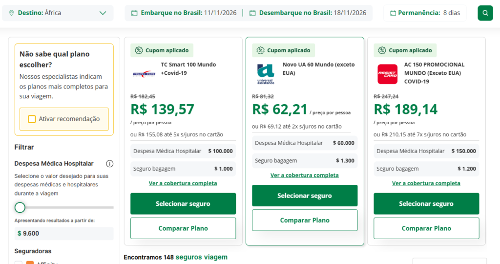 Cote agora mesmo seu seguro viagem para a África com desconto THIAGOCANOVA.