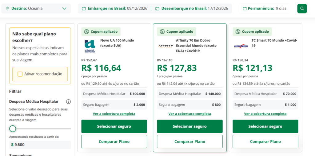 Cote agora mesmo seu seguro viagem para a Oceania com desconto THIAGOCANOVA.