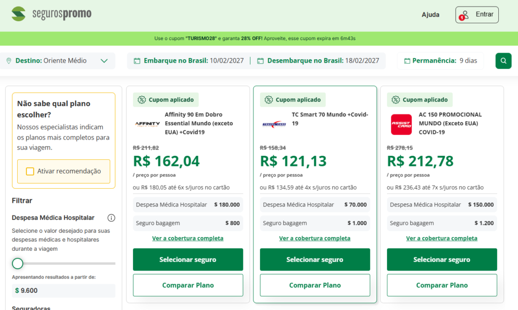 Cote agora mesmo seu seguro viagem para o Oriente Médio com desconto THIAGOCANOVA.