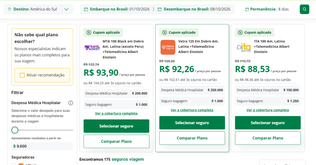 Cote agora mesmo seu seguro viagem para a América do Sul com desconto THIAGOCANOVA.