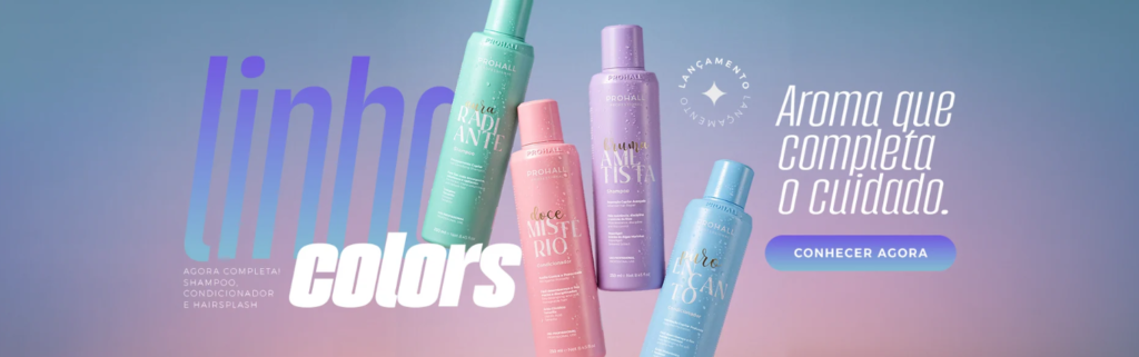 Imagem apresenta os produtos da linha Colors da Prohall